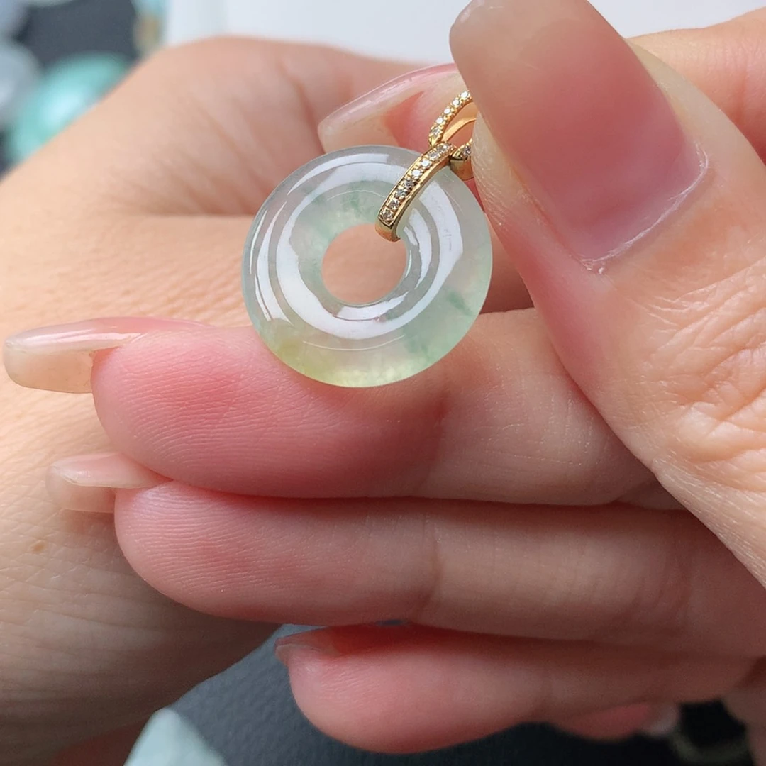 【闪购商品】翡翠18K金镶嵌吊坠(赠链)炀