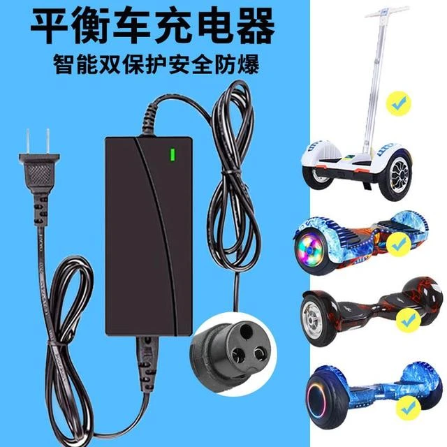 左拉两轮平衡车充电器三孔头通用儿童双轮扭扭车电源线领奥阿尔郎