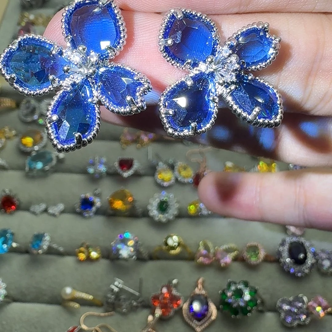 托帕石戒指银S925镶嵌