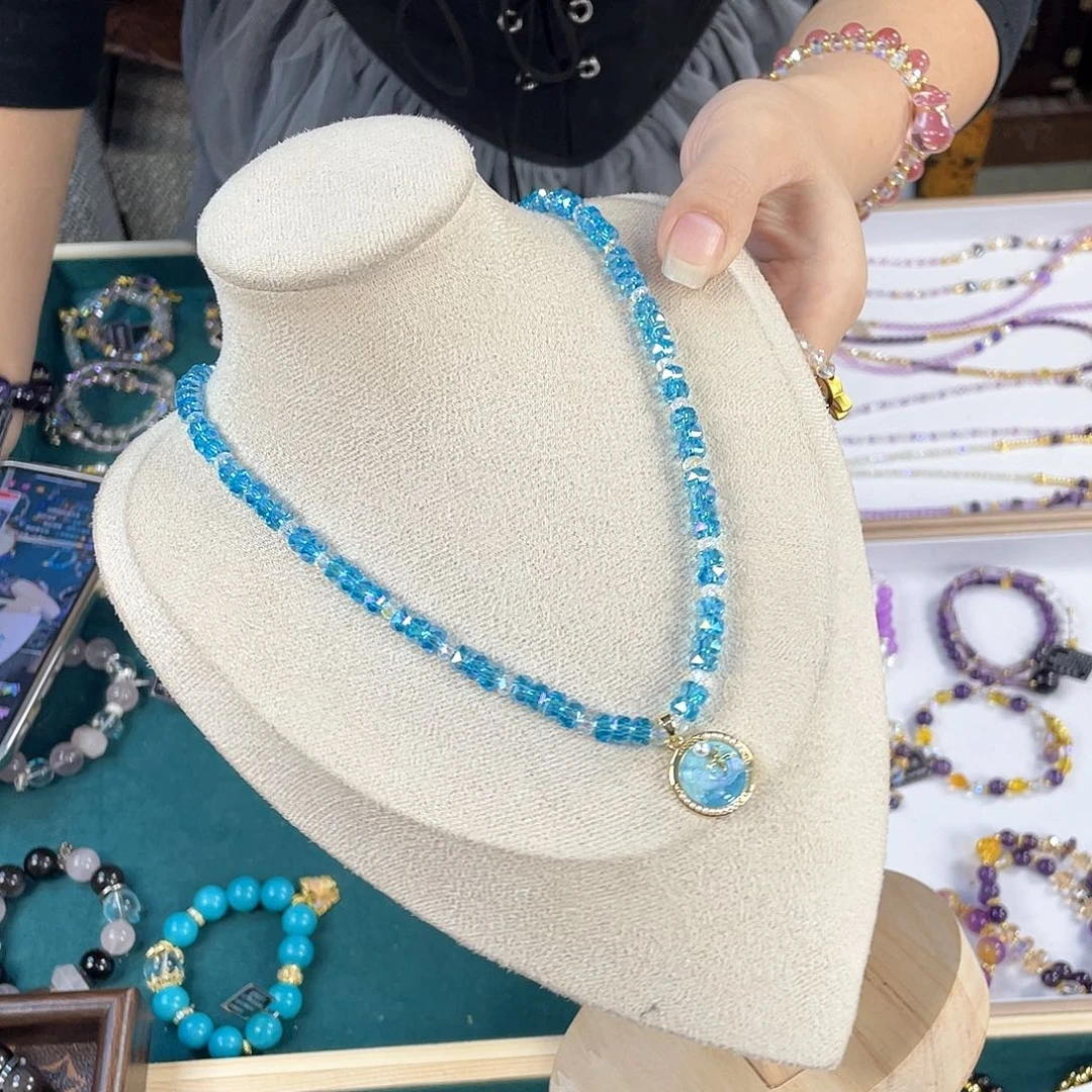 水晶手链银S925镀金镶嵌