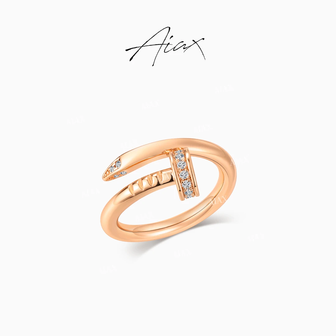 AIAX 秋上新【钉子】经典时尚百搭轻奢风氛围感小饰品戒指TSS7465