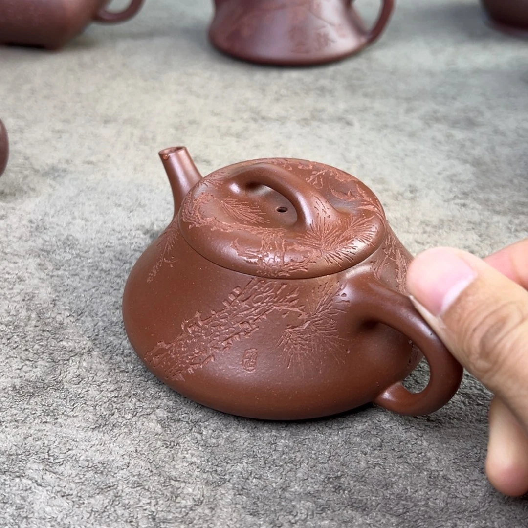 韧***茶壶紫砂底槽青影瓢宽盖