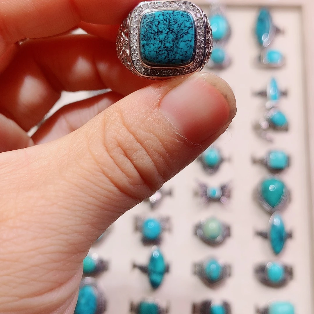 一***诺银S925镶嵌绿松石挂件