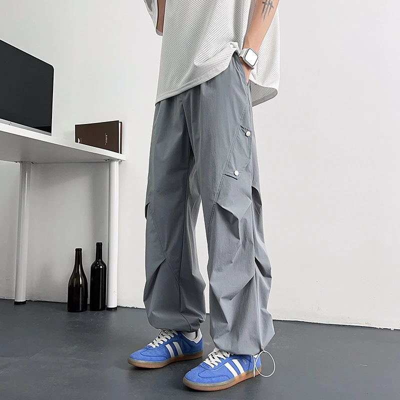 NASA WTAPS美式褶皱工装冲锋裤男款夏季速干冰丝多巴胺防水休闲裤