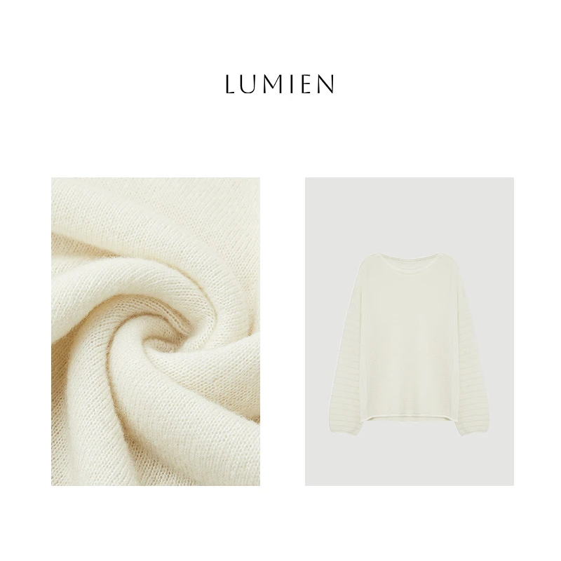 【LUMIEN 】2025春秋新品一字领羊驼毛时尚百搭长袖针织衫LX5ASS012