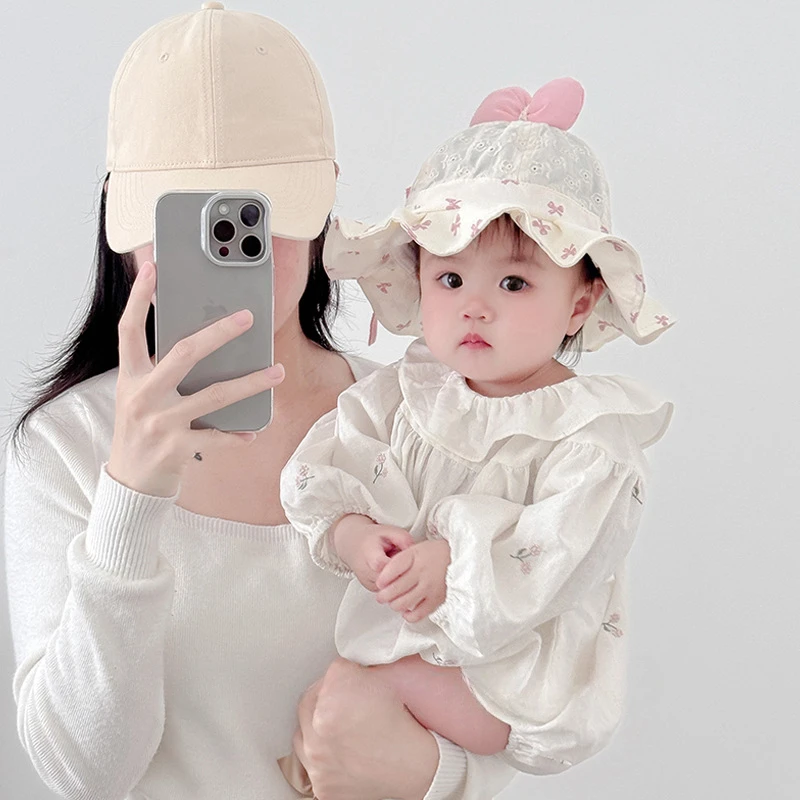 婴儿帽子夏季渔夫帽春秋薄款女童户外遮阳帽女宝宝外出防晒太阳帽