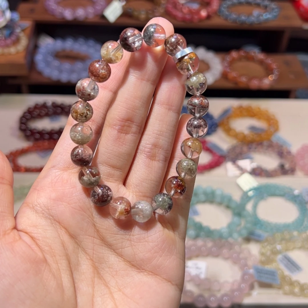 水晶手串未镶嵌9m半盆高货净体四季幽灵