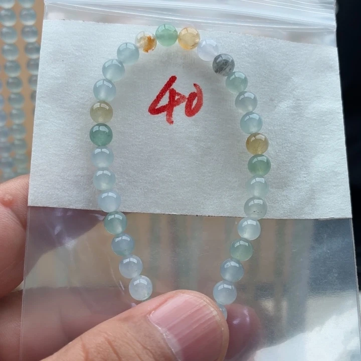 定制翡翠未镶嵌翡翠珠链 卡5.6