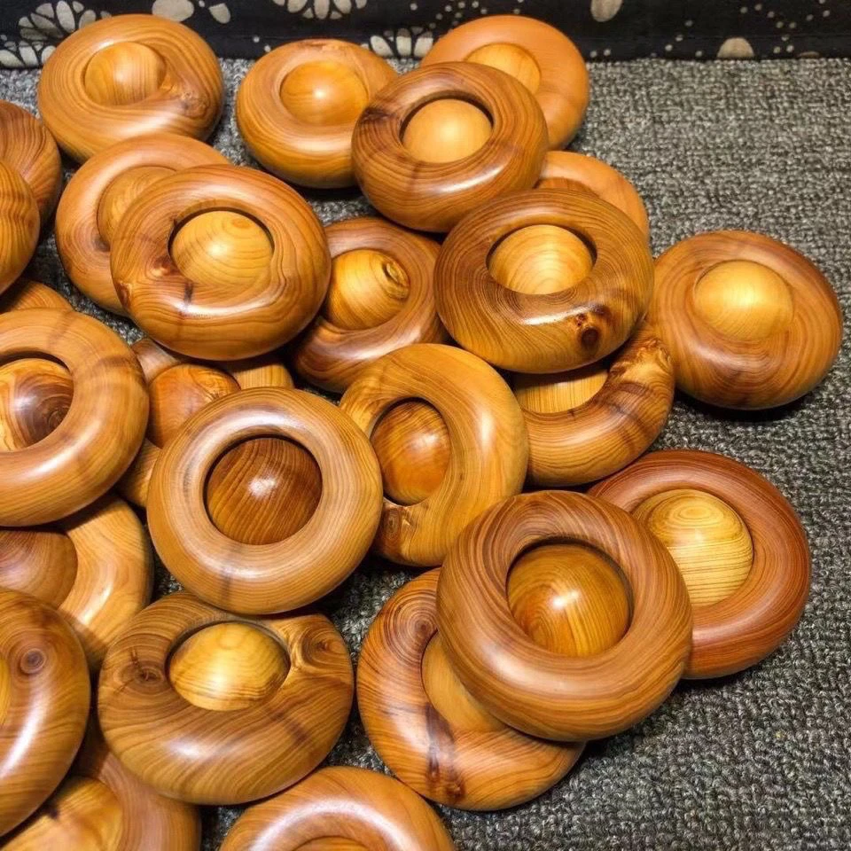 崖柏手把件原木珠子时来运转手玩木制玩具中老年锻炼手部把玩神器