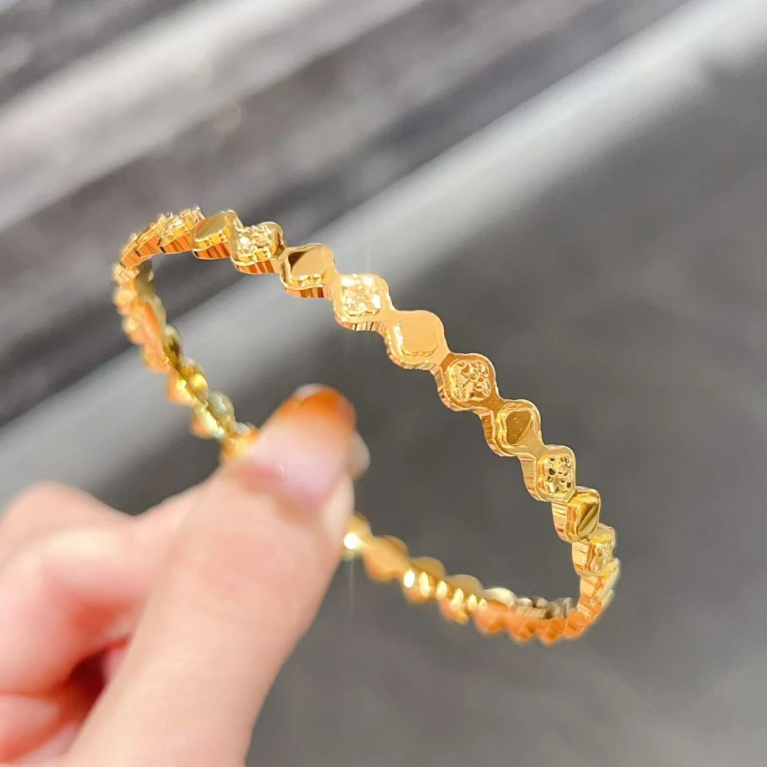 【新美源】足金999 万足工艺 碎碎冰四叶草手镯