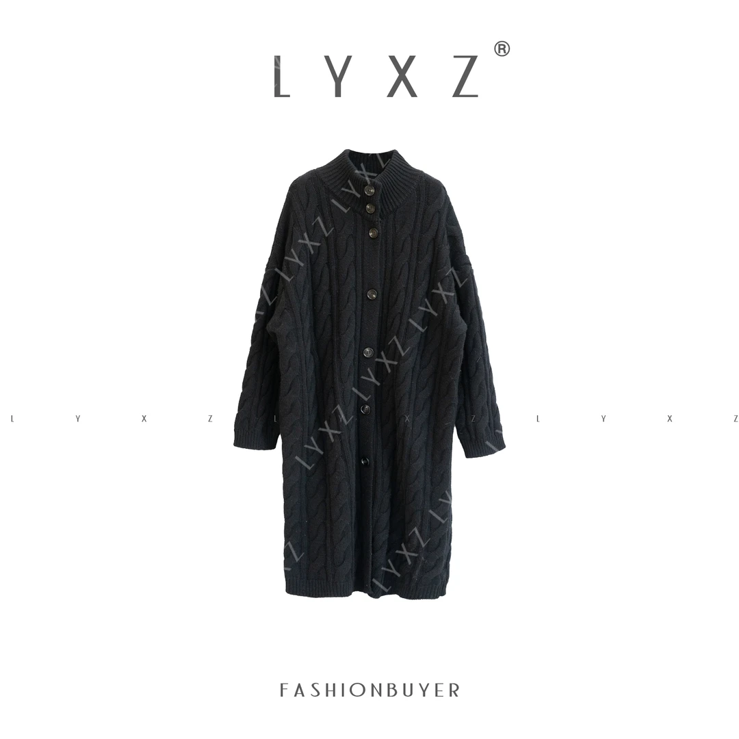 LYXZ x【黑独山间】 冬季新款长款开衫小众洋气休闲宽松毛衣81887