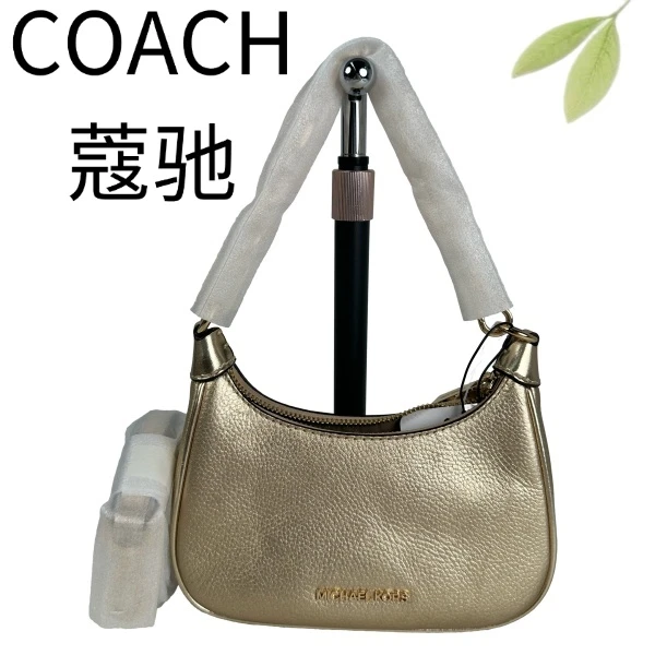 99新 MICHAEL KORS/迈克高仕 金色单肩斜挎包G25905364底长19X10