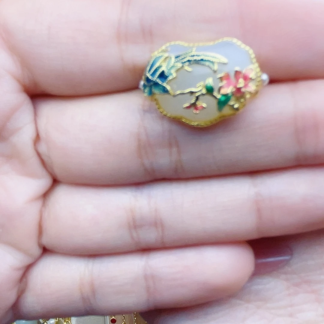 和田玉银S925镀金镶嵌戒指