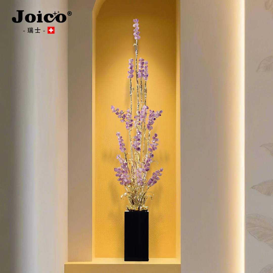 joico瑞士网红紫水晶装饰摆设酒店麦穗工艺品酒吧别墅入户摆件