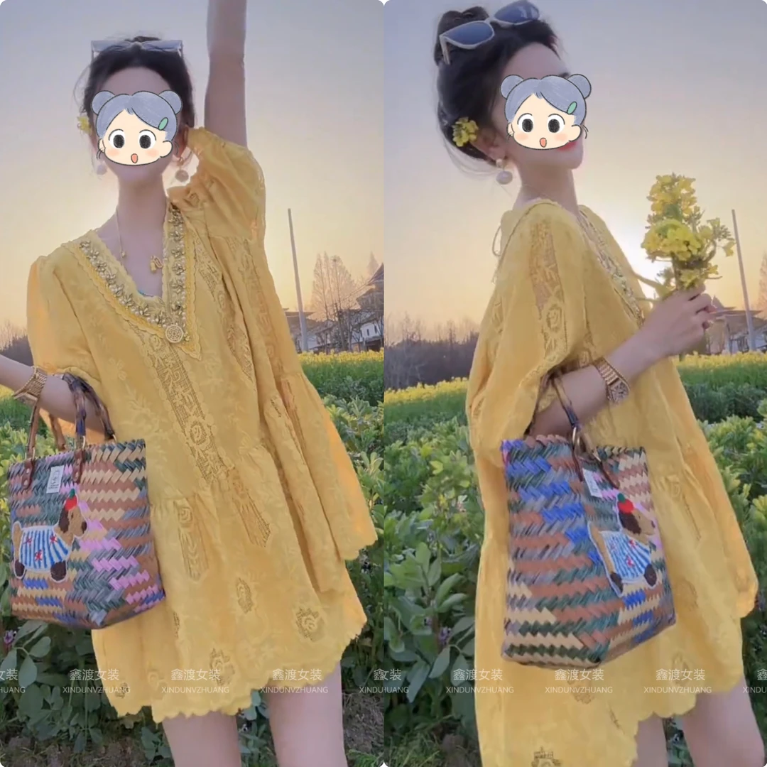 2025夏季新款时尚显瘦气质女士网红洋气连衣裙百搭款D21034