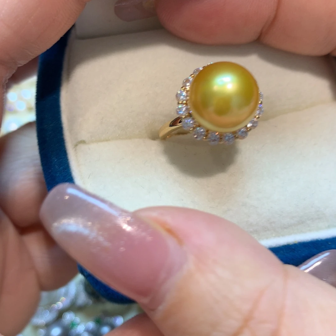 海水珍珠戒指银S925镶嵌