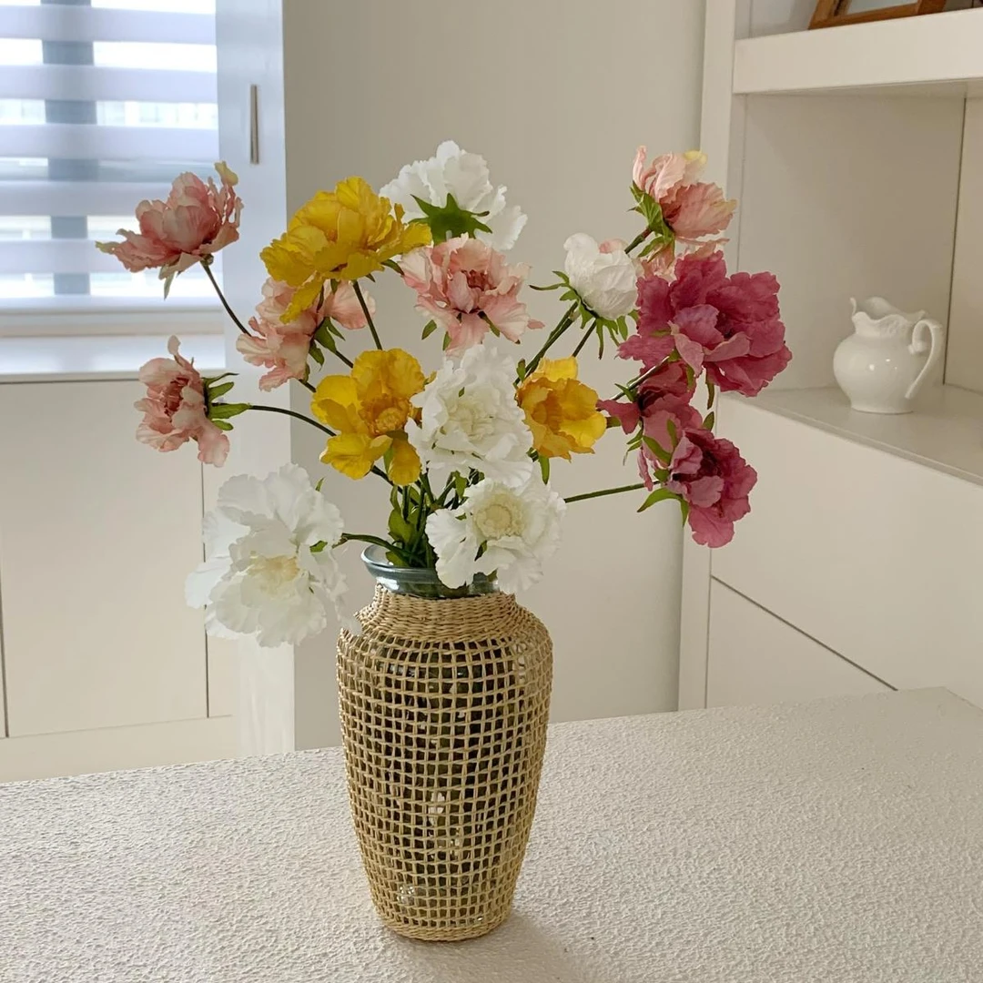 复古ins风仿真花轮丰菊车轮菊客厅卧室装饰摆件拍照道具