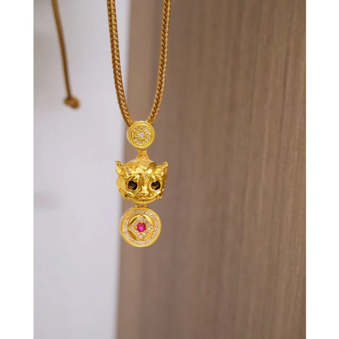 铜合金项链 眼睛会动的版本小狮子-项链44619