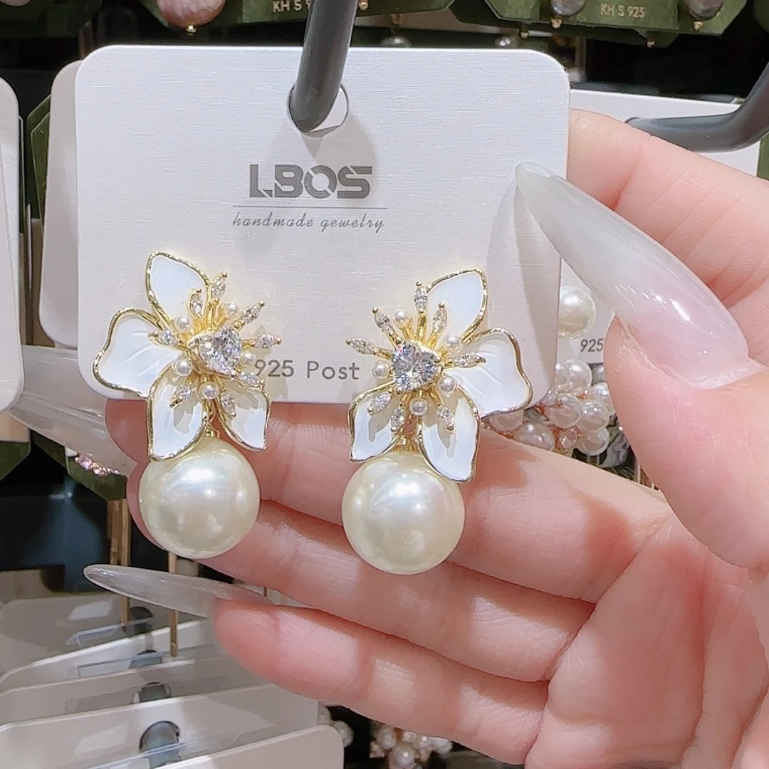 锆石铜合金925银耳环