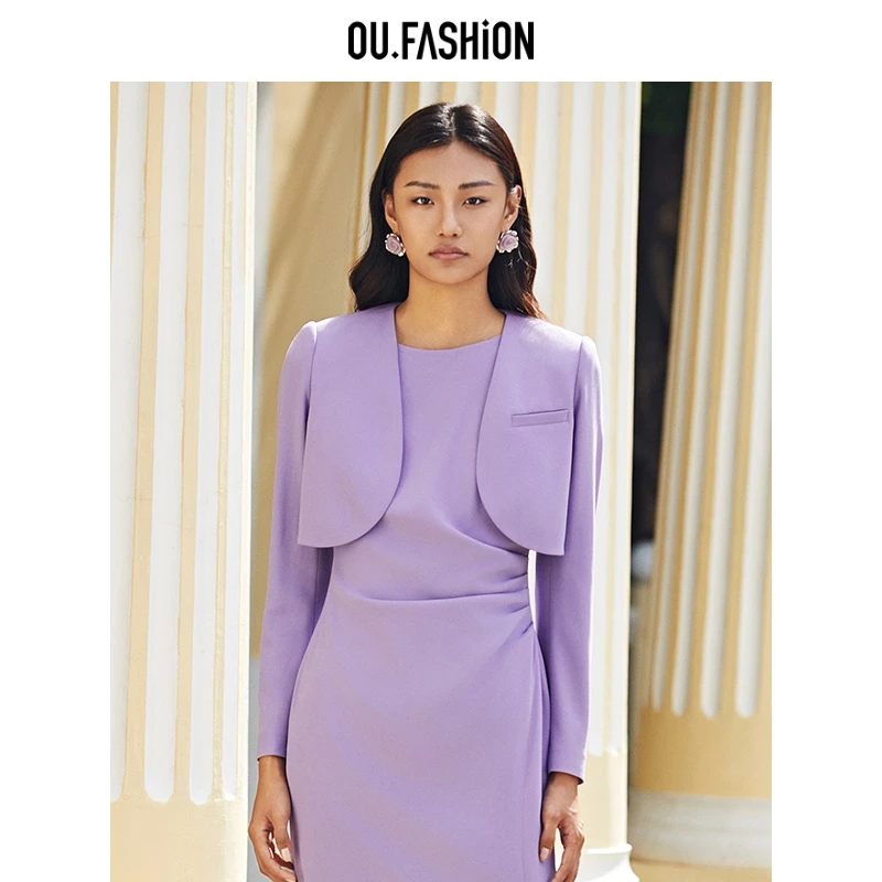 OU.FASHION/欧点西装料披肩百搭小外套开衫短上衣1072410182