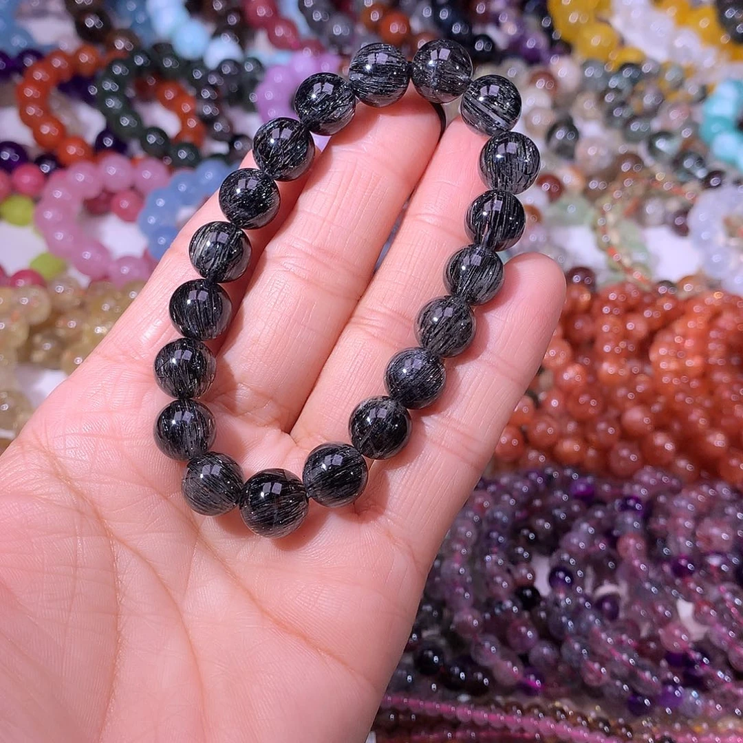 A***g手链未镶嵌水晶黑发晶10 m