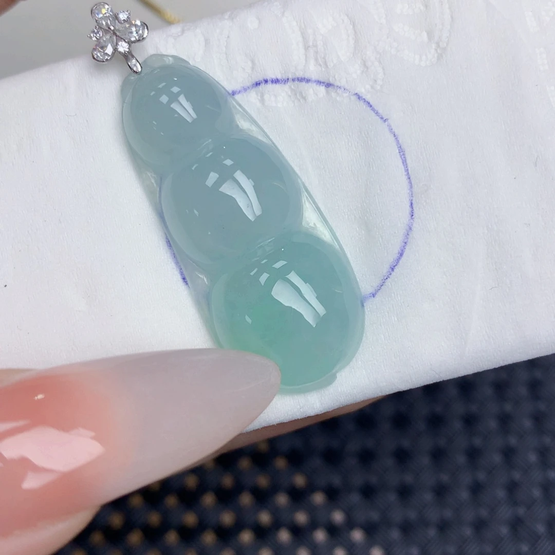 翡翠18K金镶嵌颈饰天然缅甸翡翠a货百元以上9元证书费自理