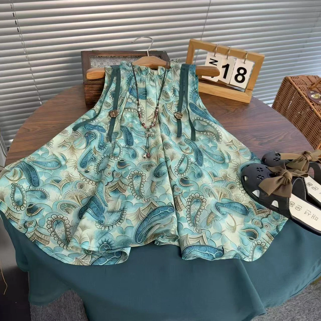 女童夏季森系连衣裙宽松大裙摆背心裙