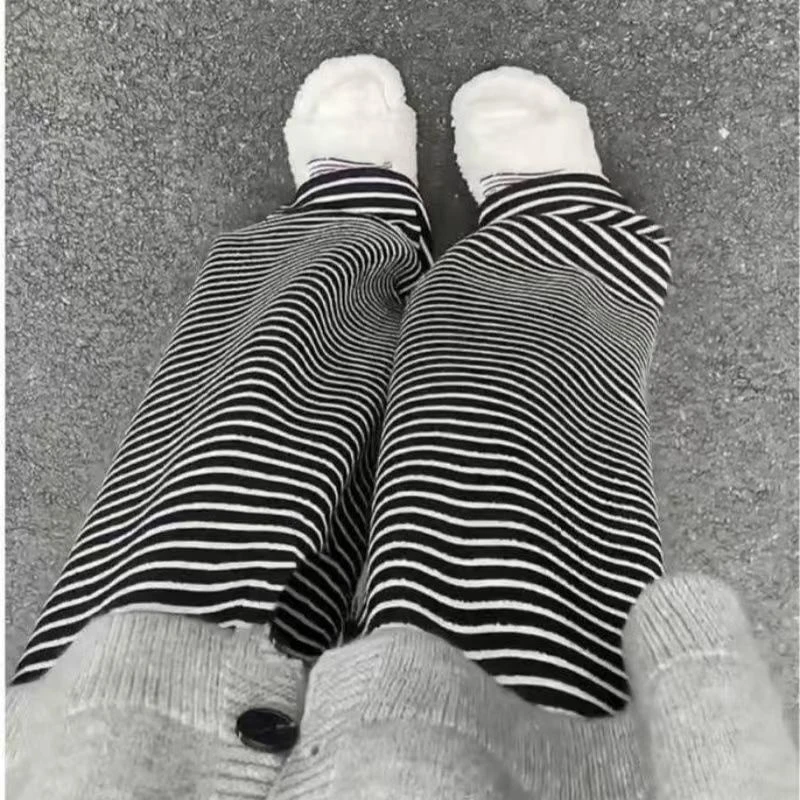 80-300斤春季新品条纹睡裤简约休闲大码宽松舒适亲肤居家裤