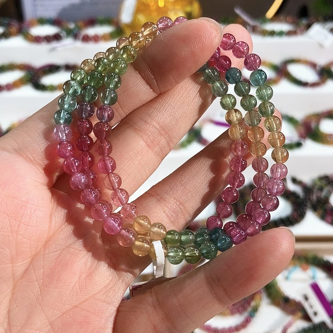 碧玺手链未镶嵌G2373045三圈颜色微差