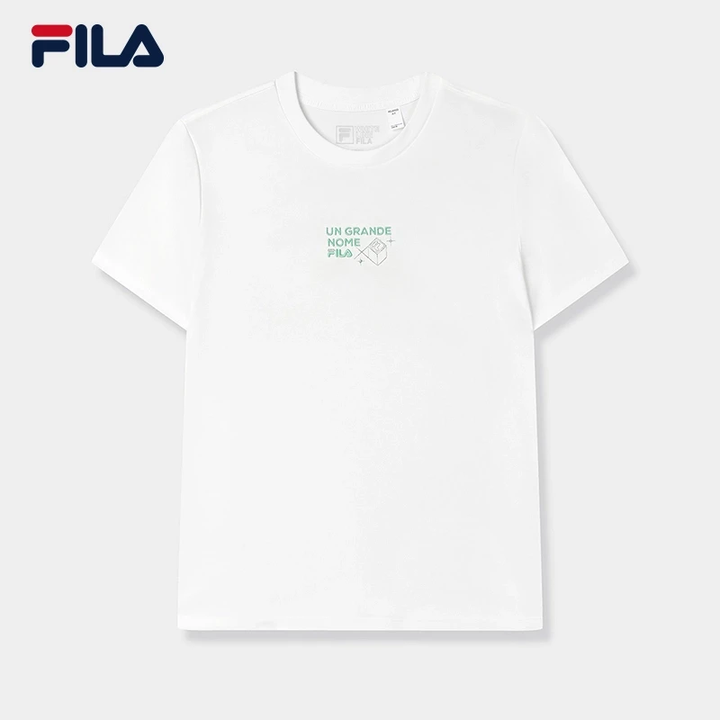 Fila/斐乐女款春夏新款刺绣LOGO针织舒适棉质短袖F11W528111F