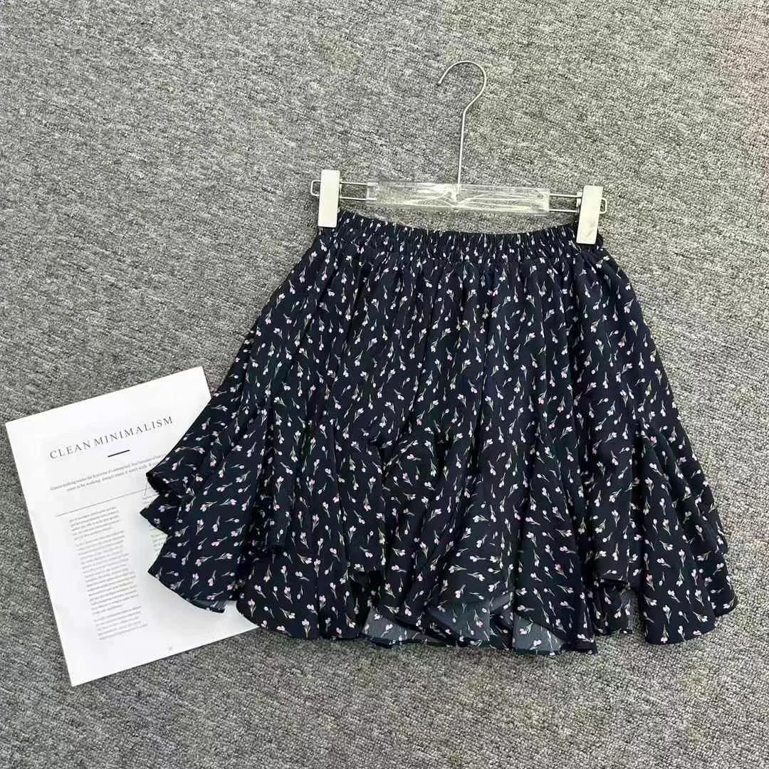 【深圳欧蔓】夏季新款高腰显瘦碎花A字半身短裙时尚百搭减龄短裙