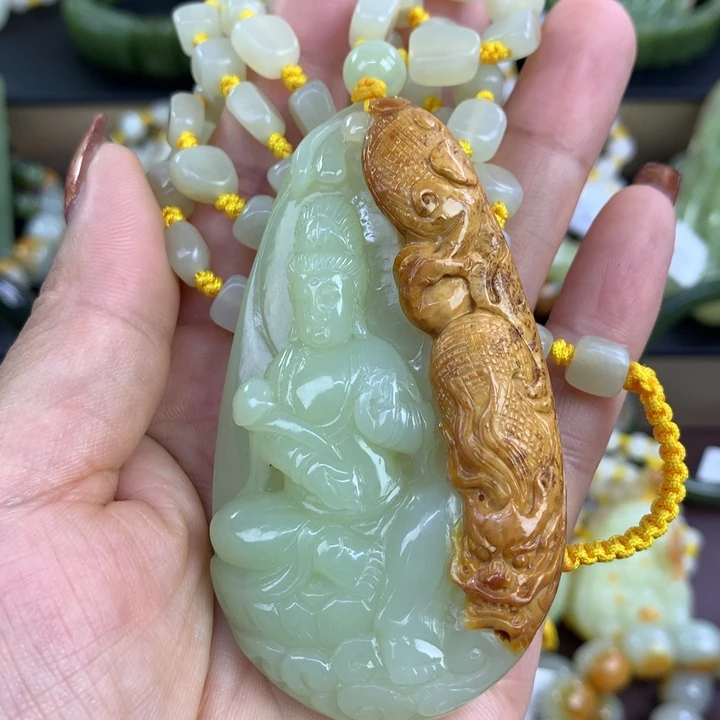 竹***7透闪石质玉未镶嵌吊坠(赠链)