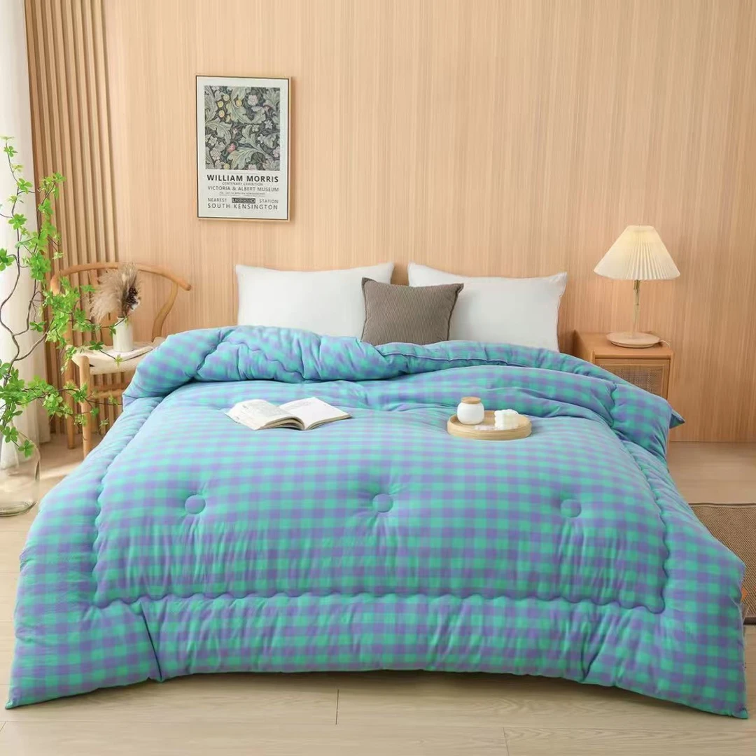 2025新疆棉花被无印格子风秋冬新款子母原棉宿舍加厚学生单人被