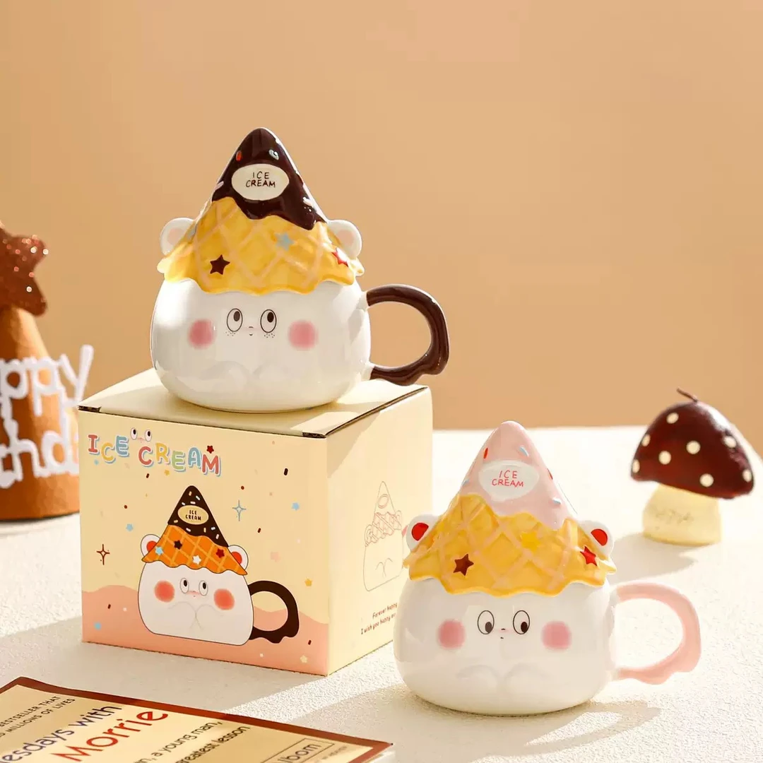 【二拆】盲盒陶瓷杯釉下彩水杯家用马克杯宿舍ins风杯子少女心可爱