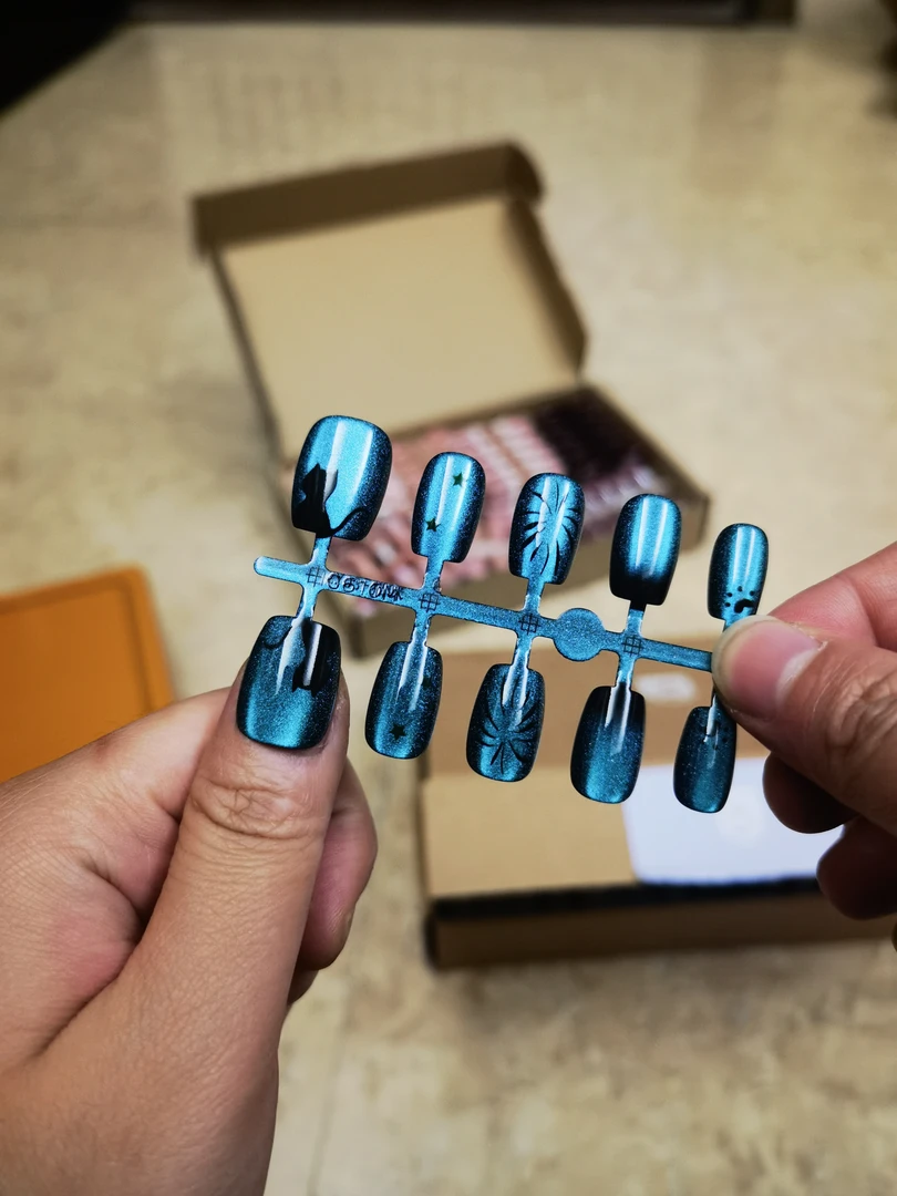 纯手工穿戴甲成品贴片可拆卸美甲假指甲新款猫眼甲片