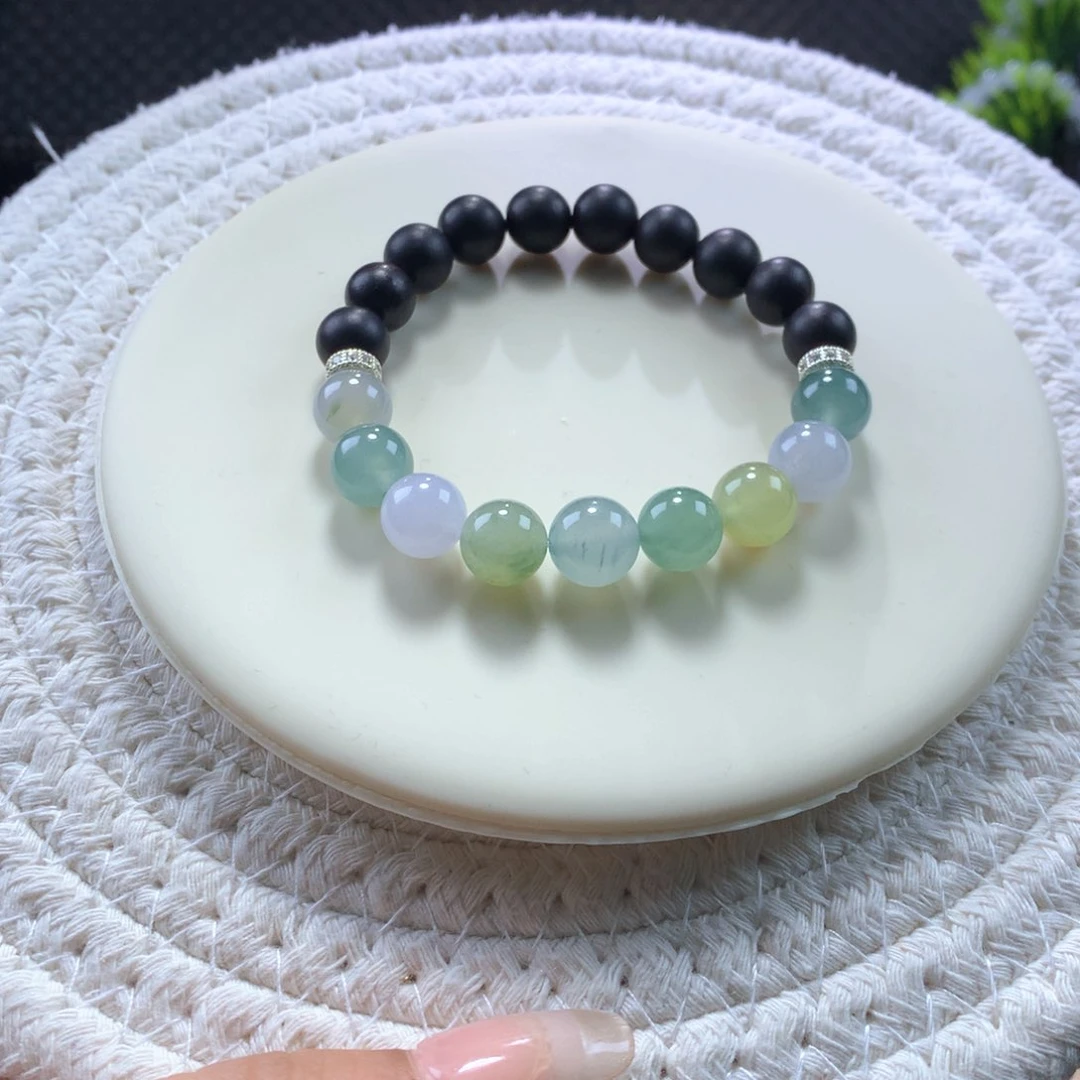 翡翠手链未镶嵌青山远黛