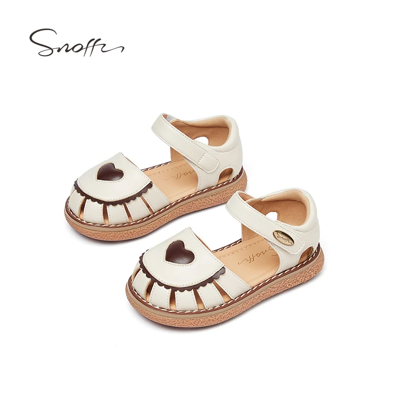 【断码捡漏】斯纳菲女童凉鞋爱心软底防滑宝宝公主包头凉鞋