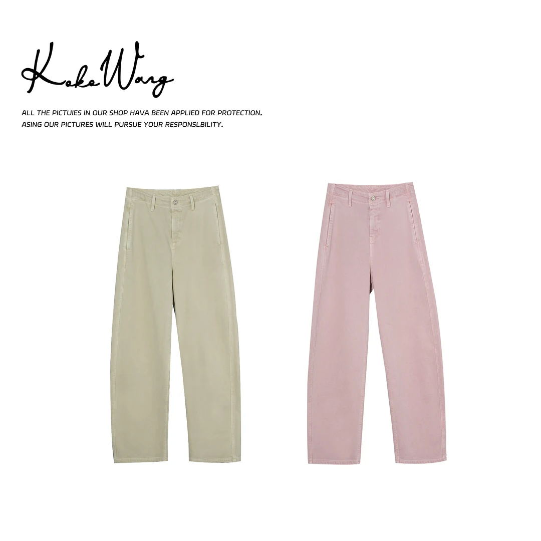 KOKO WANG 2025早春新款时尚水洗削胯显瘦直筒牛仔裤542974L05K46