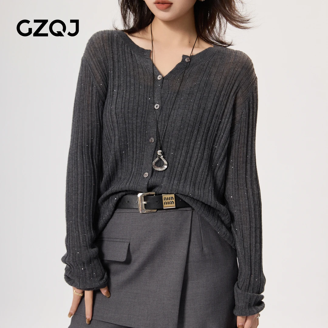 老琴私服【星绪集】格雷系毛针织衫亮片针织开衫女秋季新款 79714