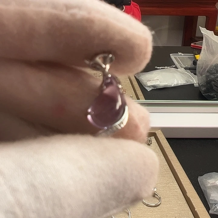 吊坠(不含链)紫晶银S925镶嵌