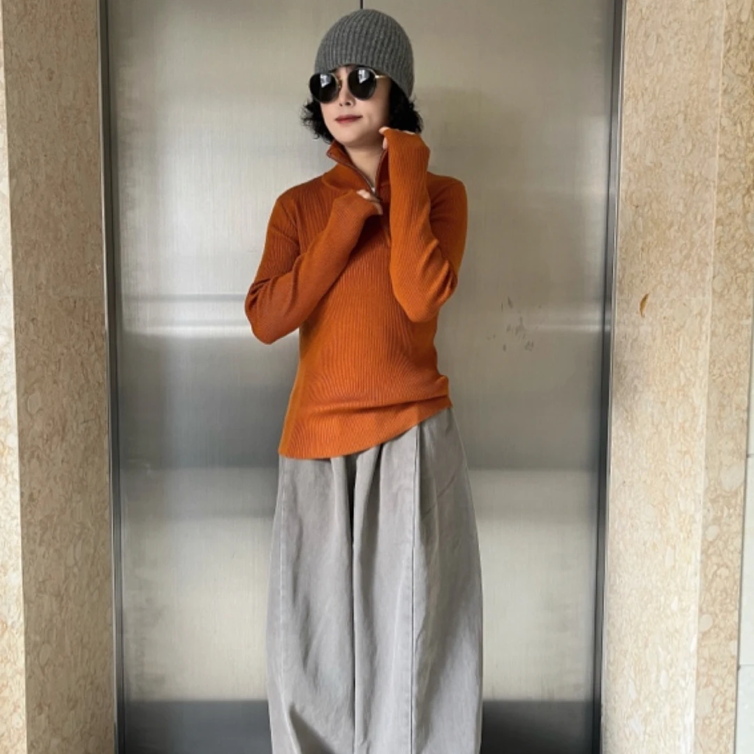 AIT 燕姐 038#新款斜拉链针织毛衣