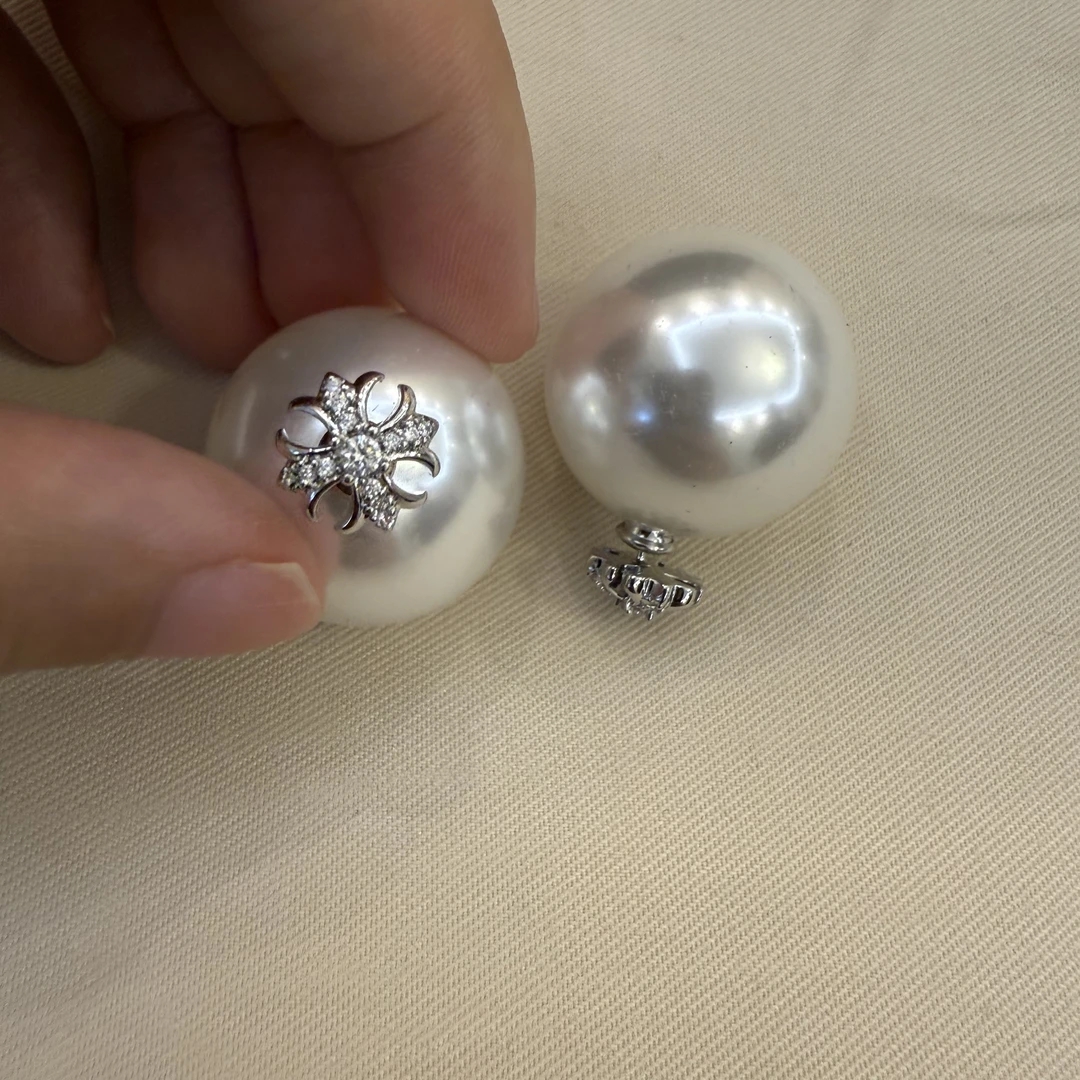 铜合金耳饰 大珠珠克克耳钉A01