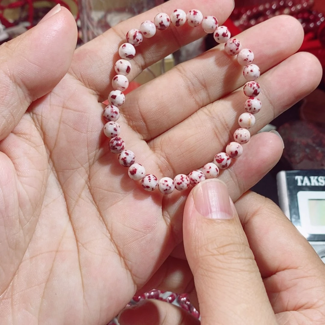 天然辰砂满天星原石手串