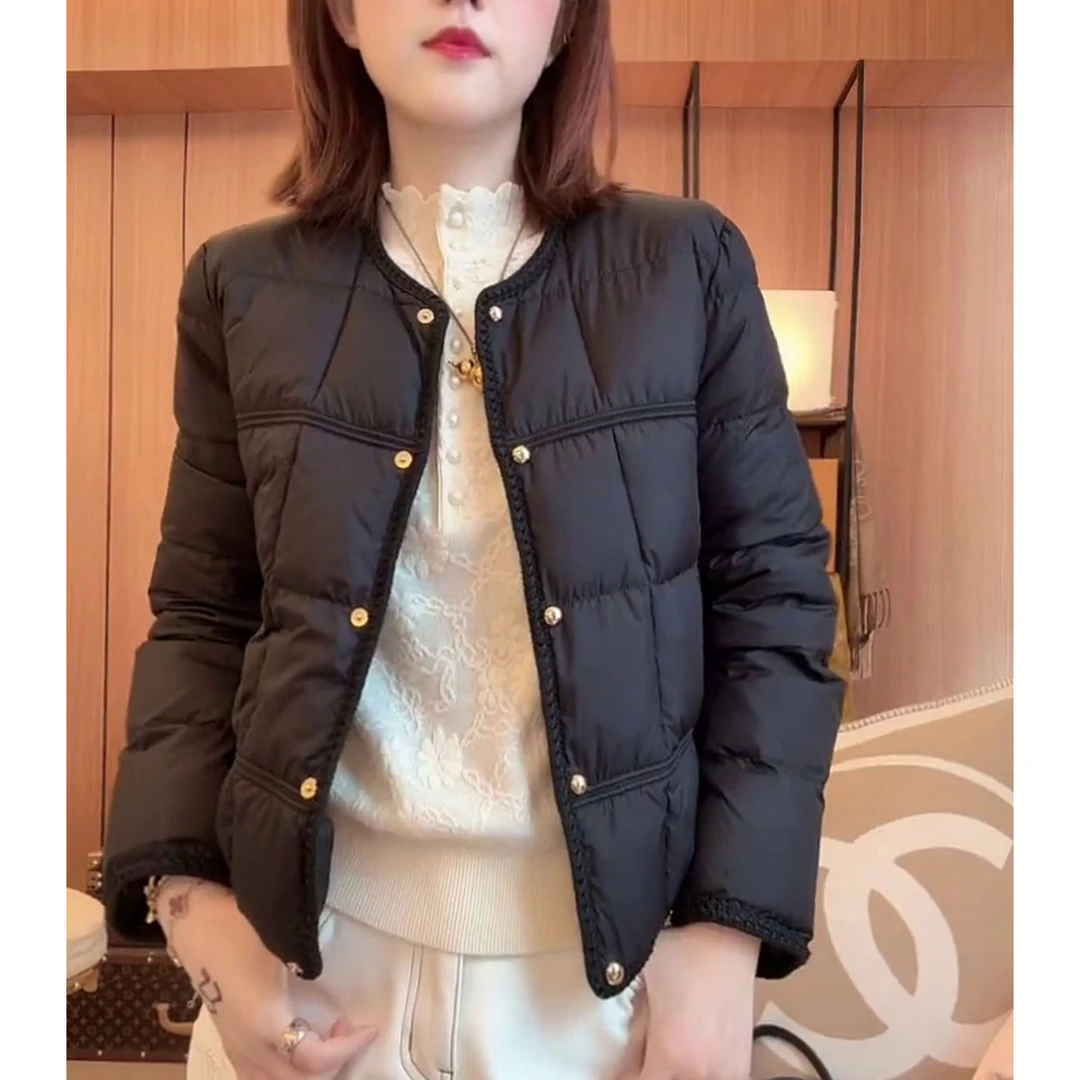 简约百搭显瘦休闲棉衣短外套2025冬季新款时尚洋气宽松纯色棉服潮