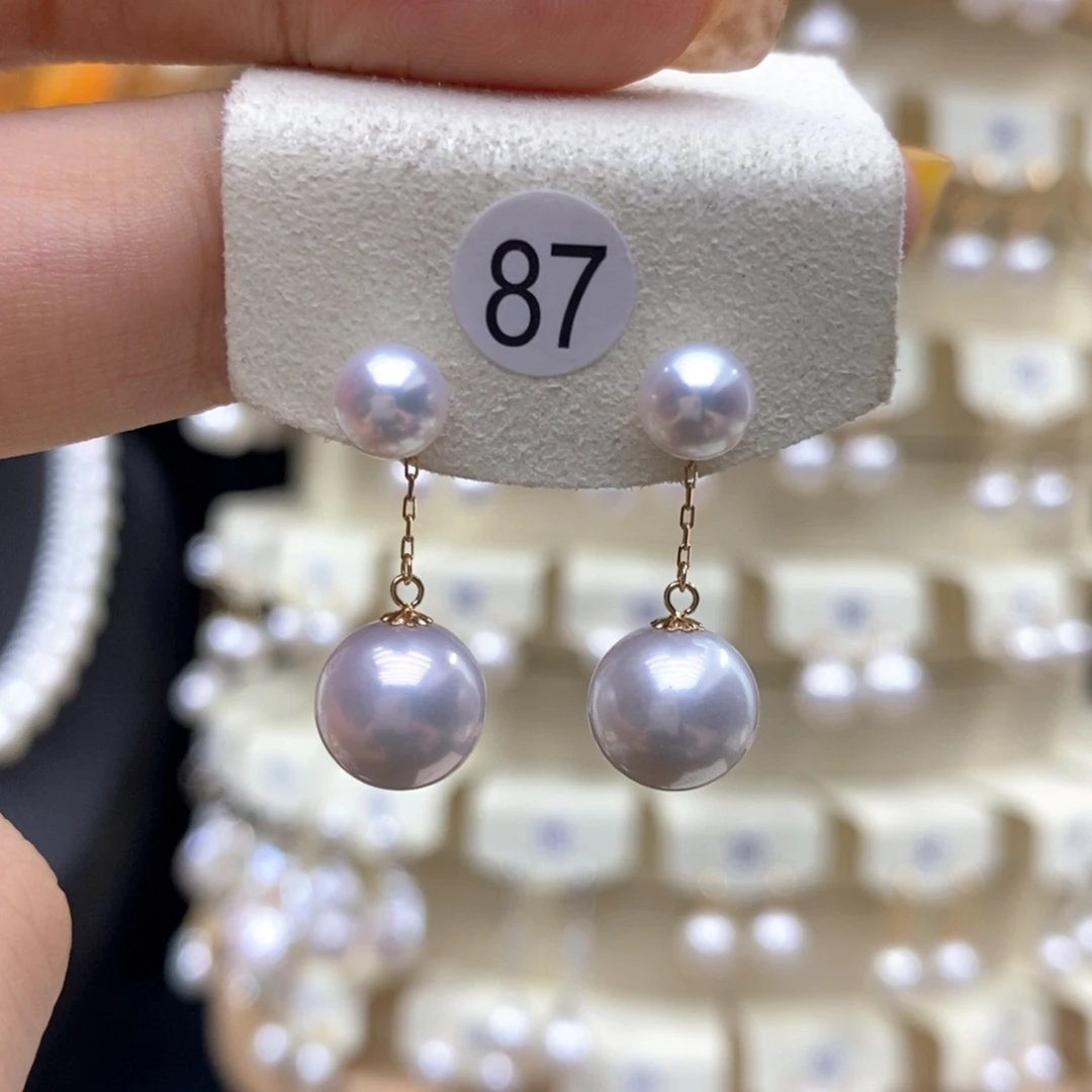 淡水珍珠耳饰18K金镶嵌