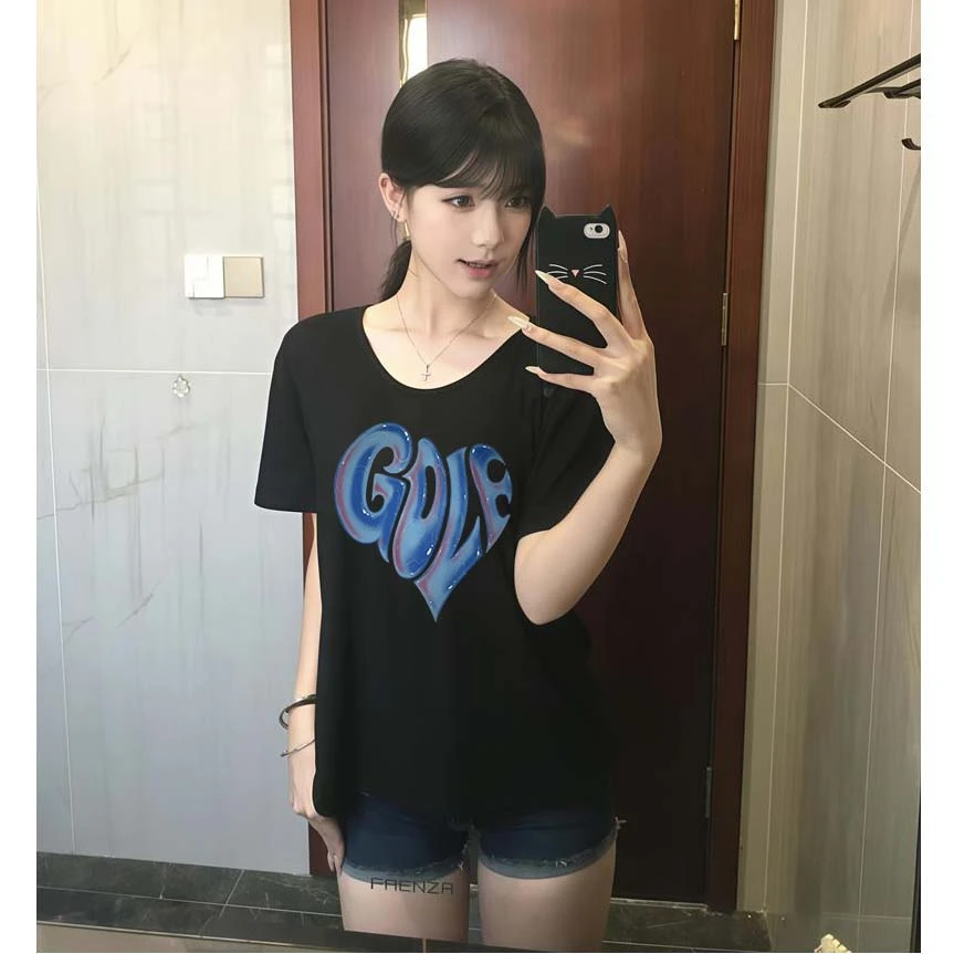 韩版v领短袖T恤女夏季设计感小众薄款宽松简约休闲慵懒松弛感上衣