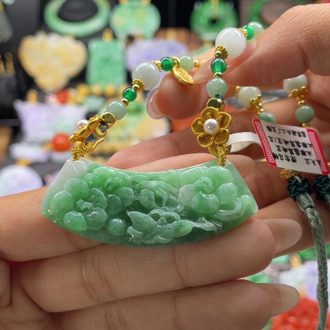 翡翠未镶嵌颈饰代编织