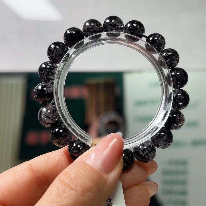 未镶嵌手串水晶黑发蕾丝10mm