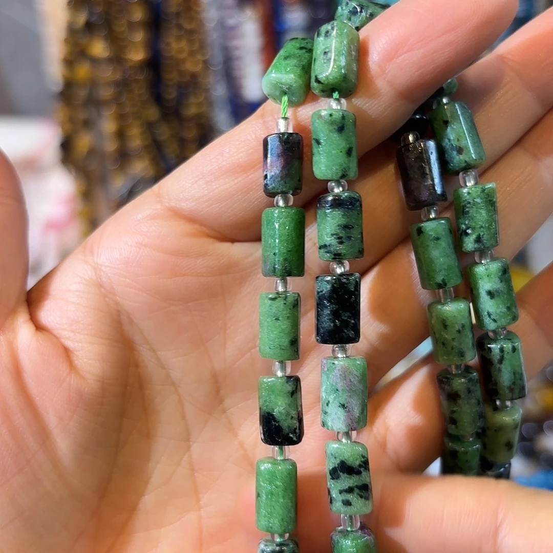 玛瑙/玉髓合金珠宝半成品红绿宝一条6-10