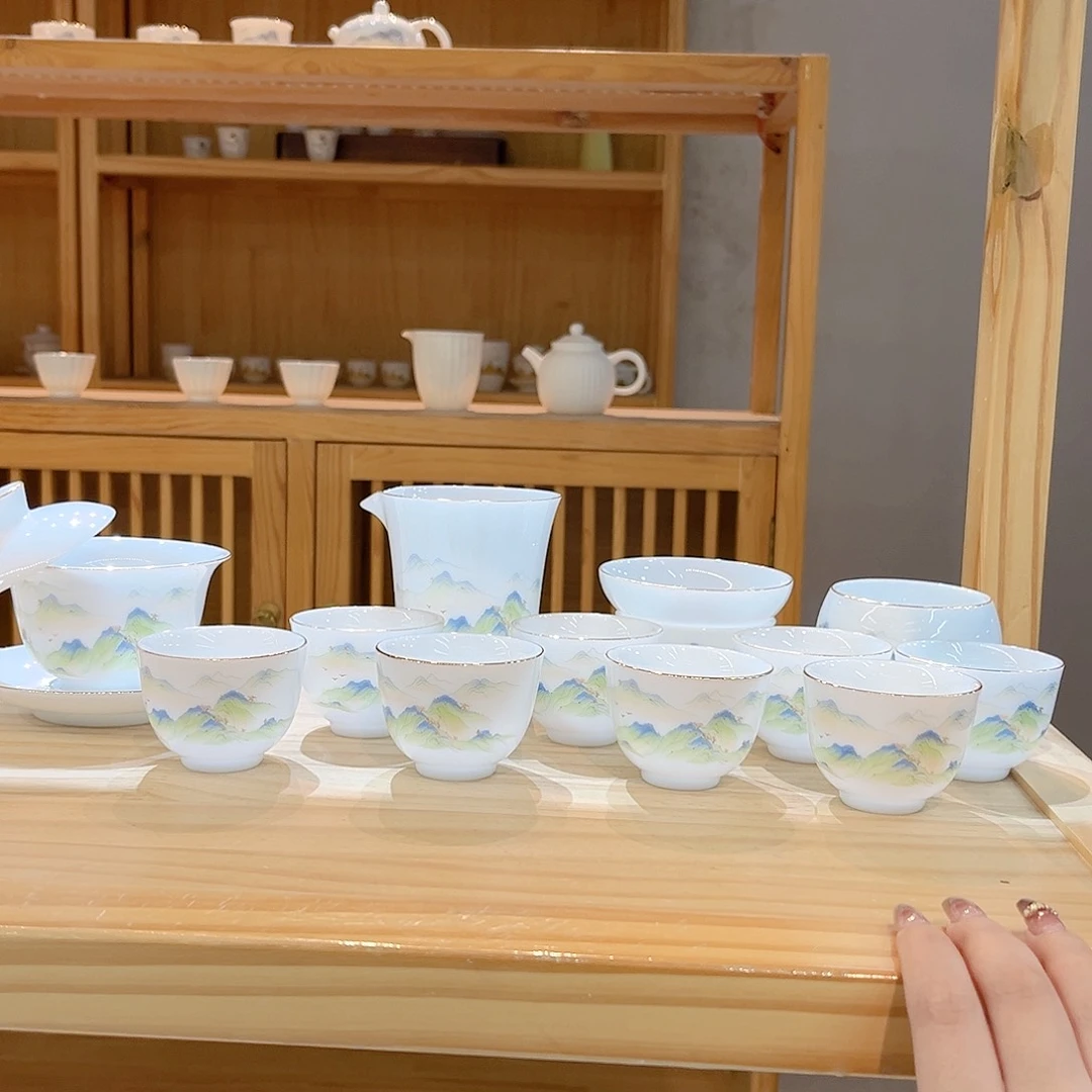 【御瓷斋】冰种玉瓷茶具套装